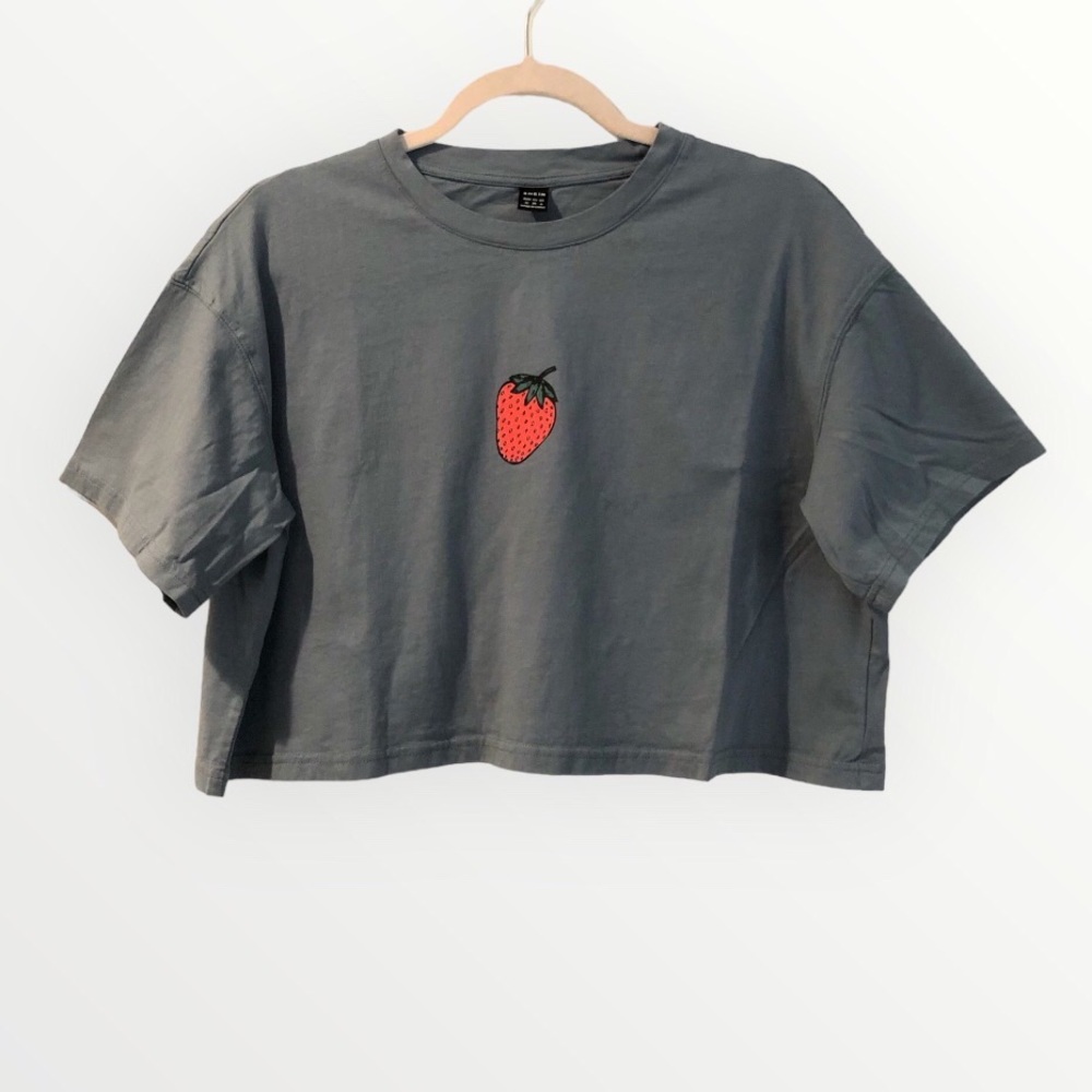 Shein cropped tee with strawberry graphic